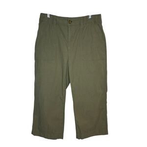 Duluth Trading Co Women’s Size 12 Hemp Wide Leg Capri Pants Olive Green